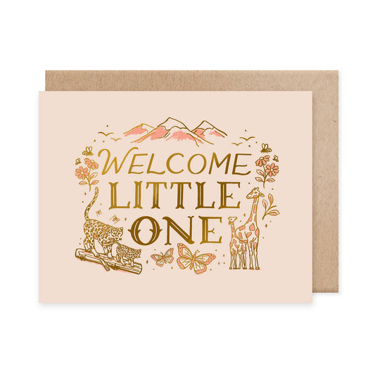 Welcome Little One Card (Pink or Blue): Pink