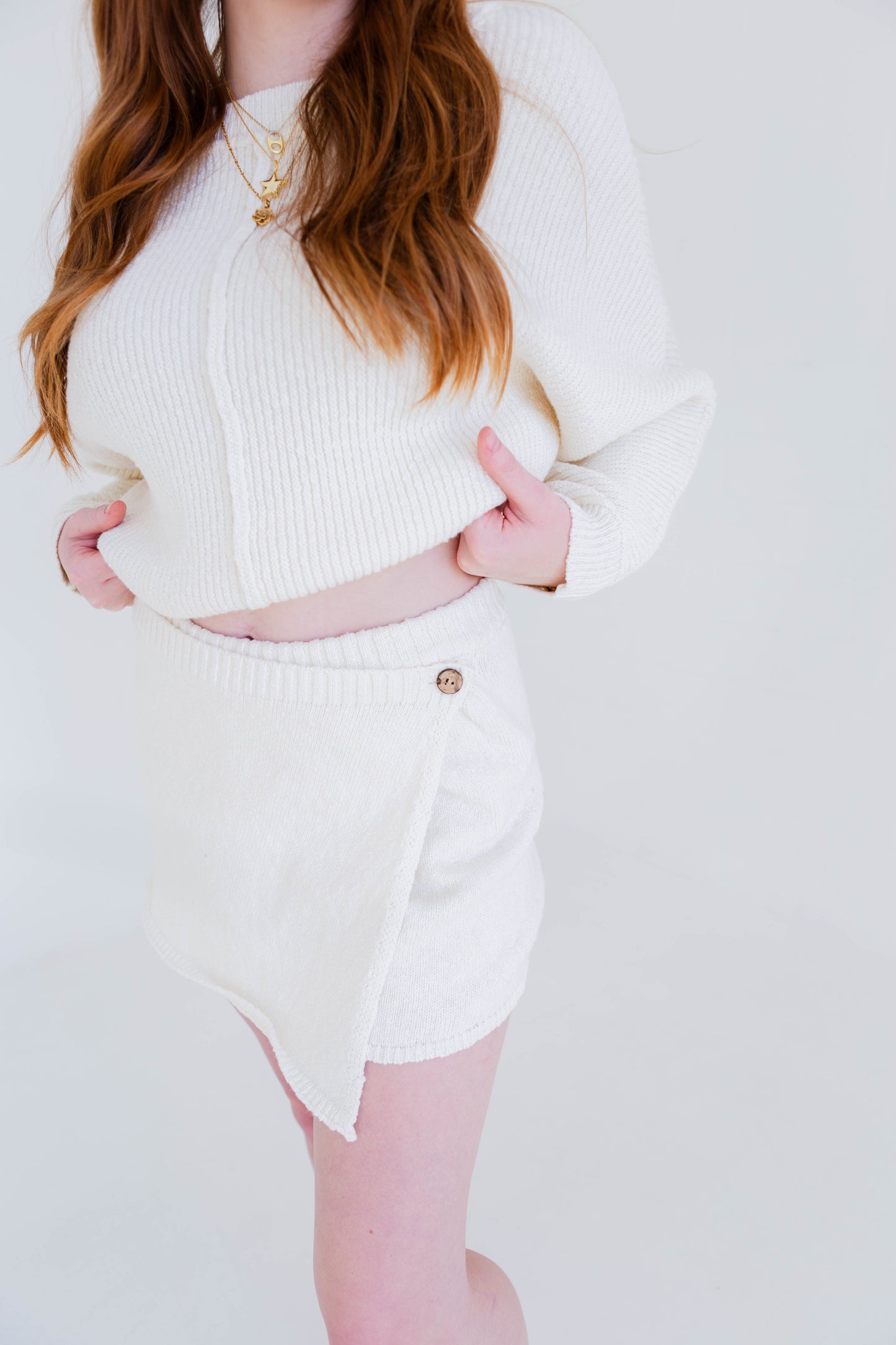 Cream Sweater & Skort Set