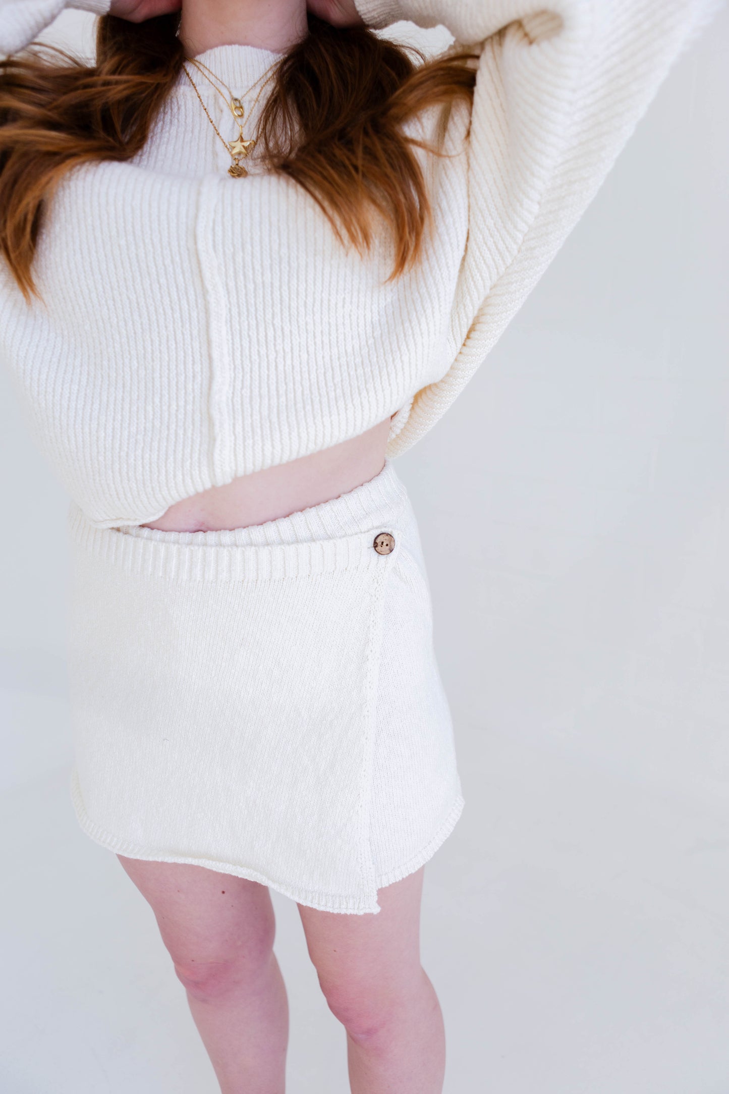 Cream Sweater & Skort Set