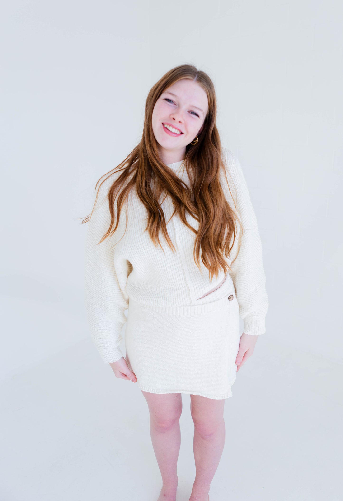 Cream Sweater & Skort Set