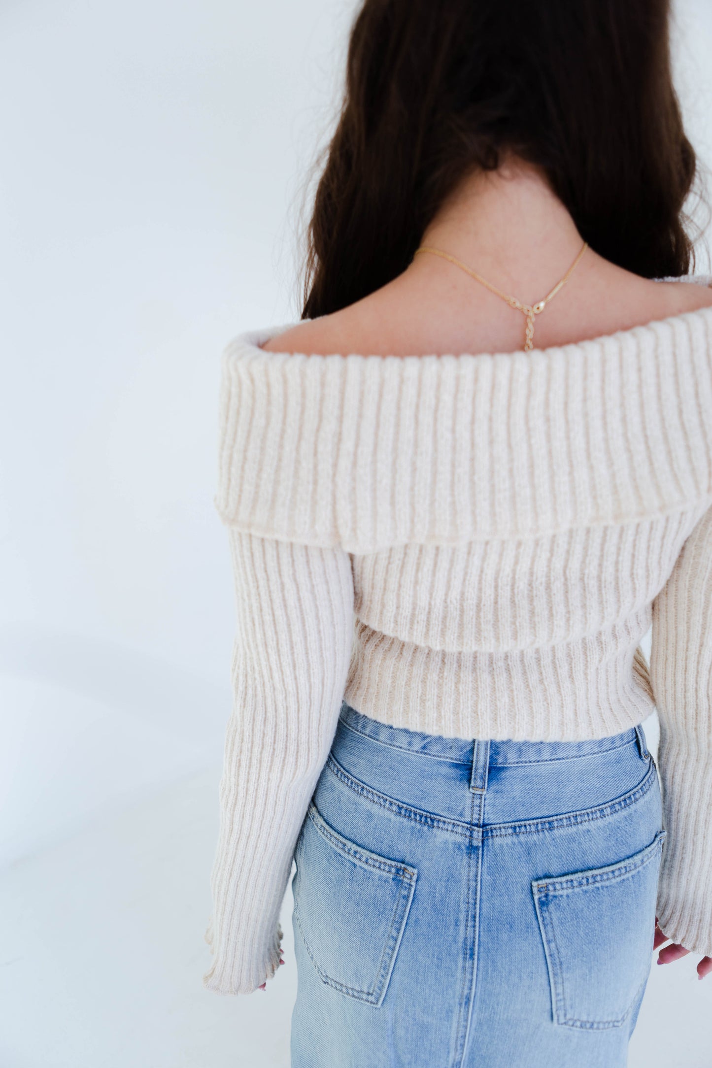 Cream Off the Shoulder Sweater