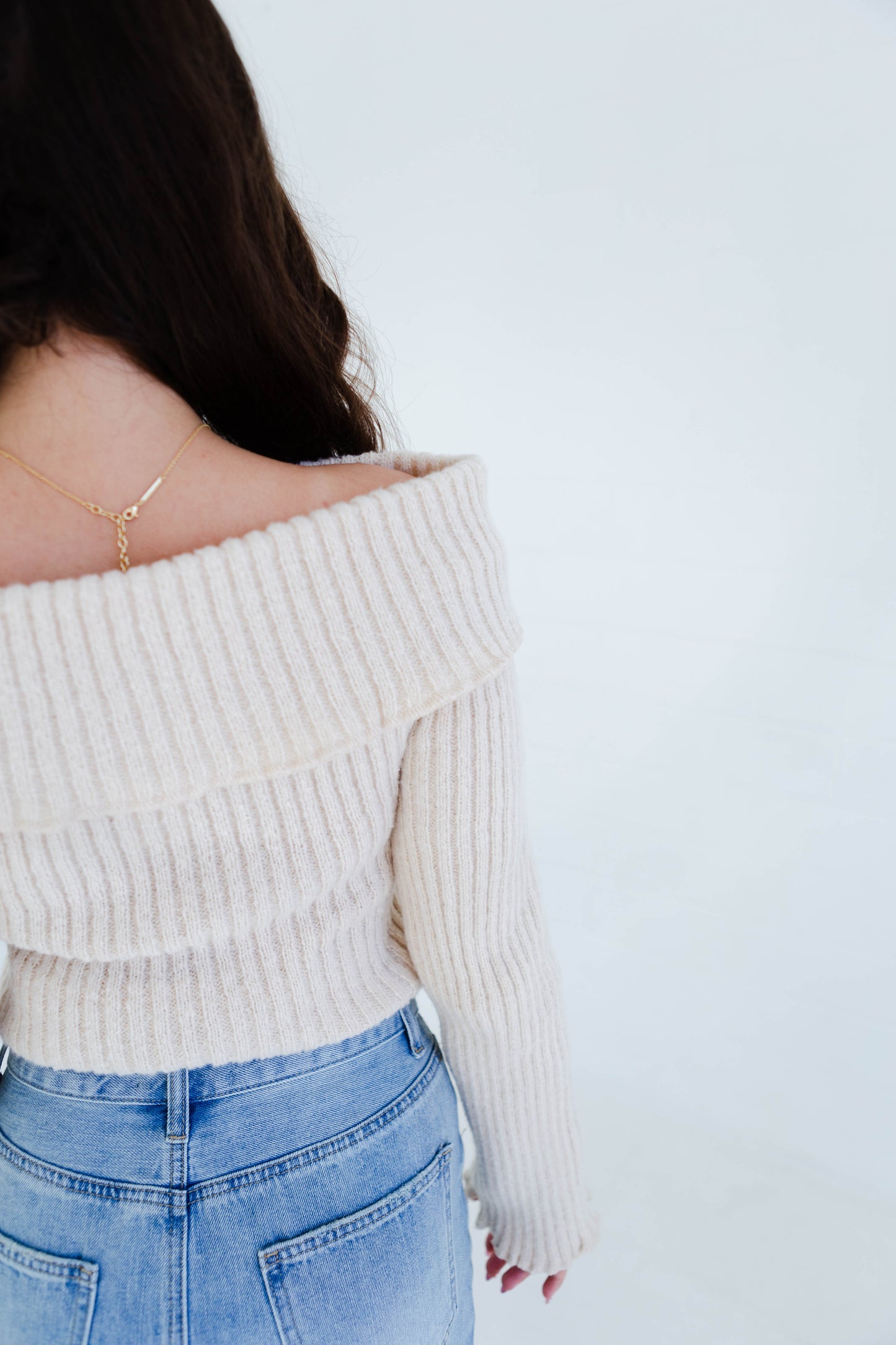 Cream Off the Shoulder Sweater