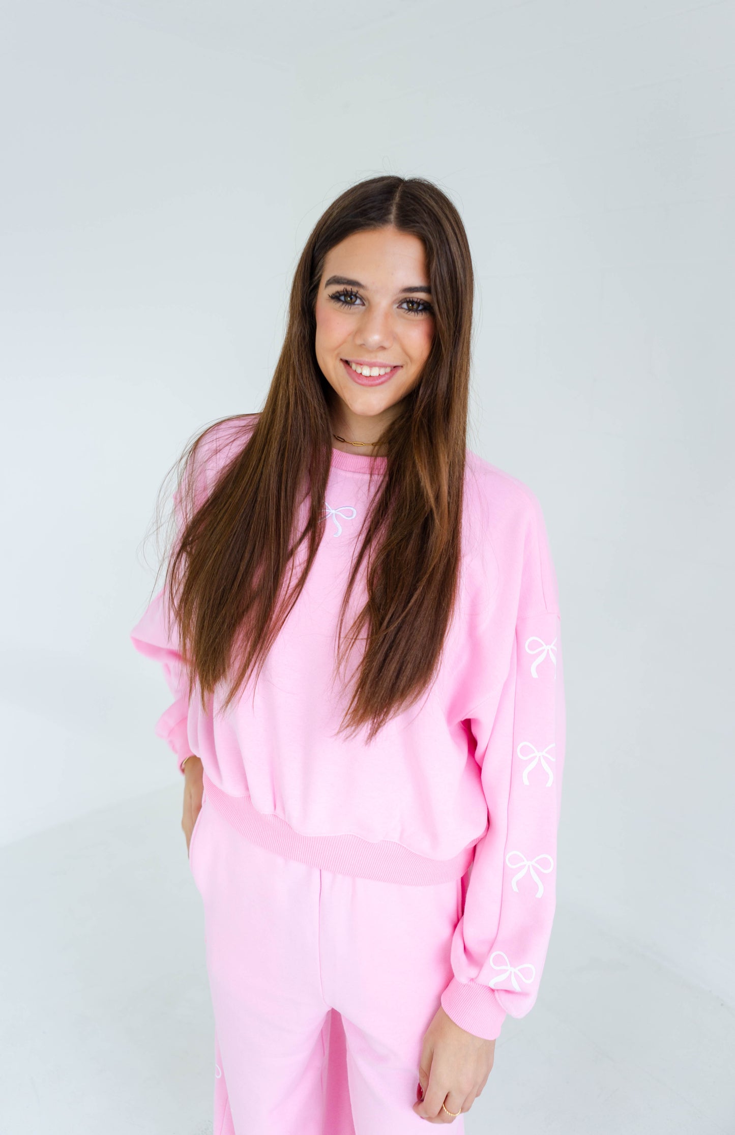 Pink Bow Sweatshirt Crewneck