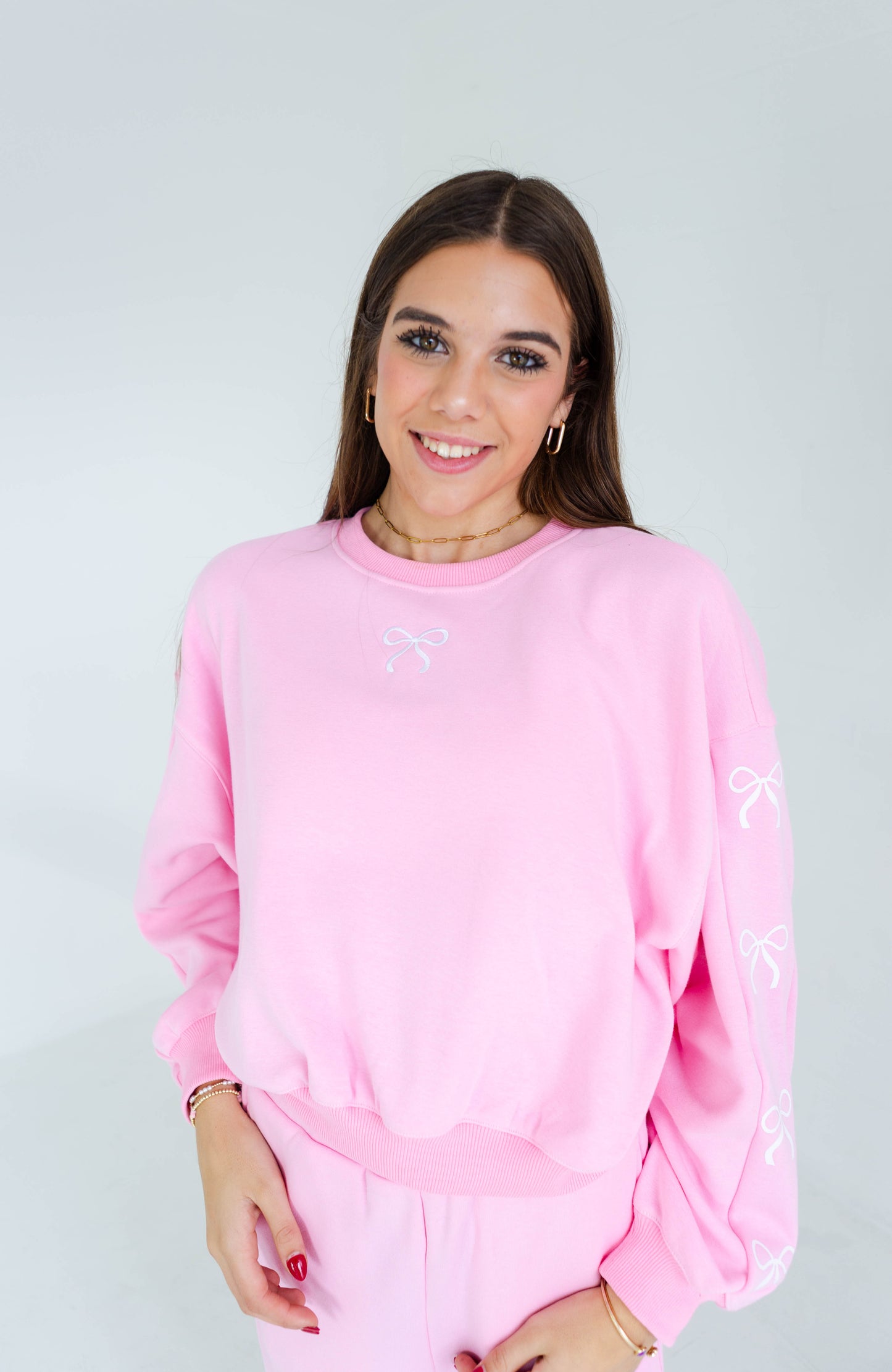 Pink Bow Sweatshirt Crewneck