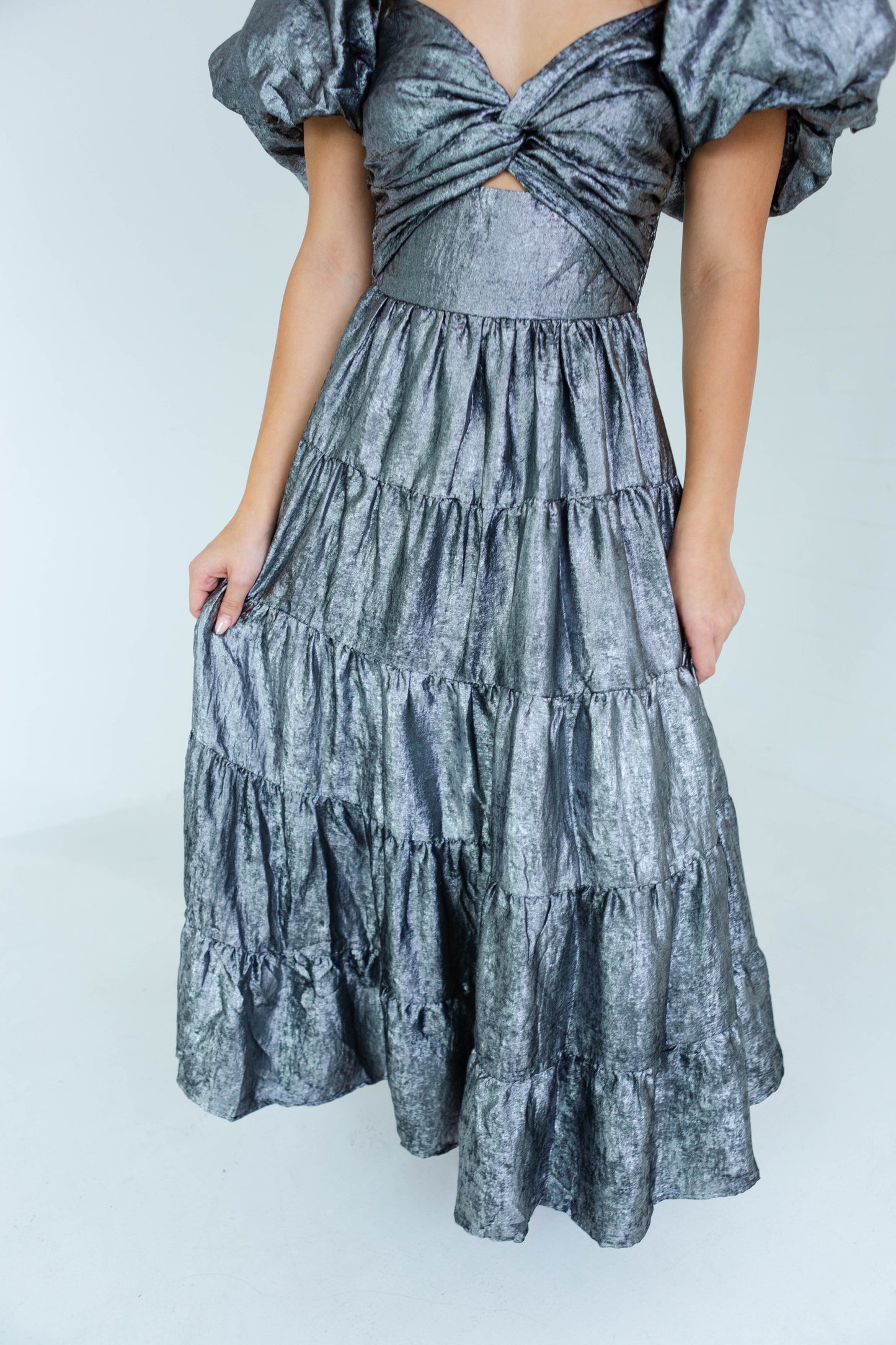 Gunmetal Soft Woven Maxi Dress