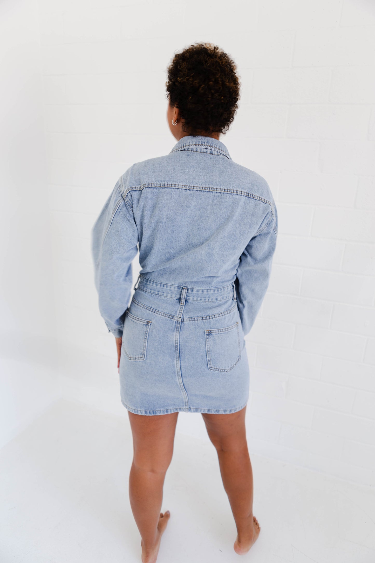 Denim Long Sleeve Utility Dress