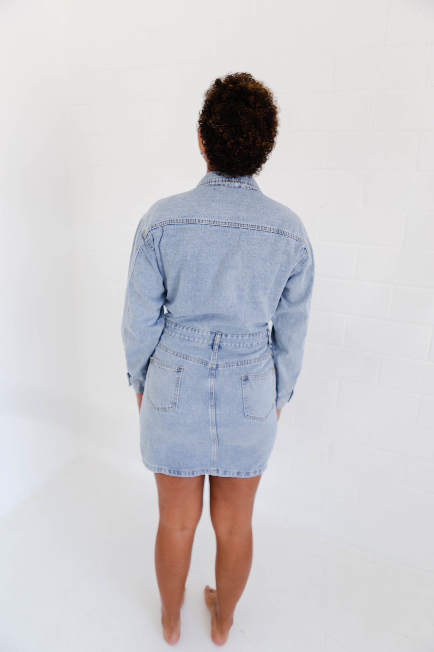 Denim Long Sleeve Utility Dress