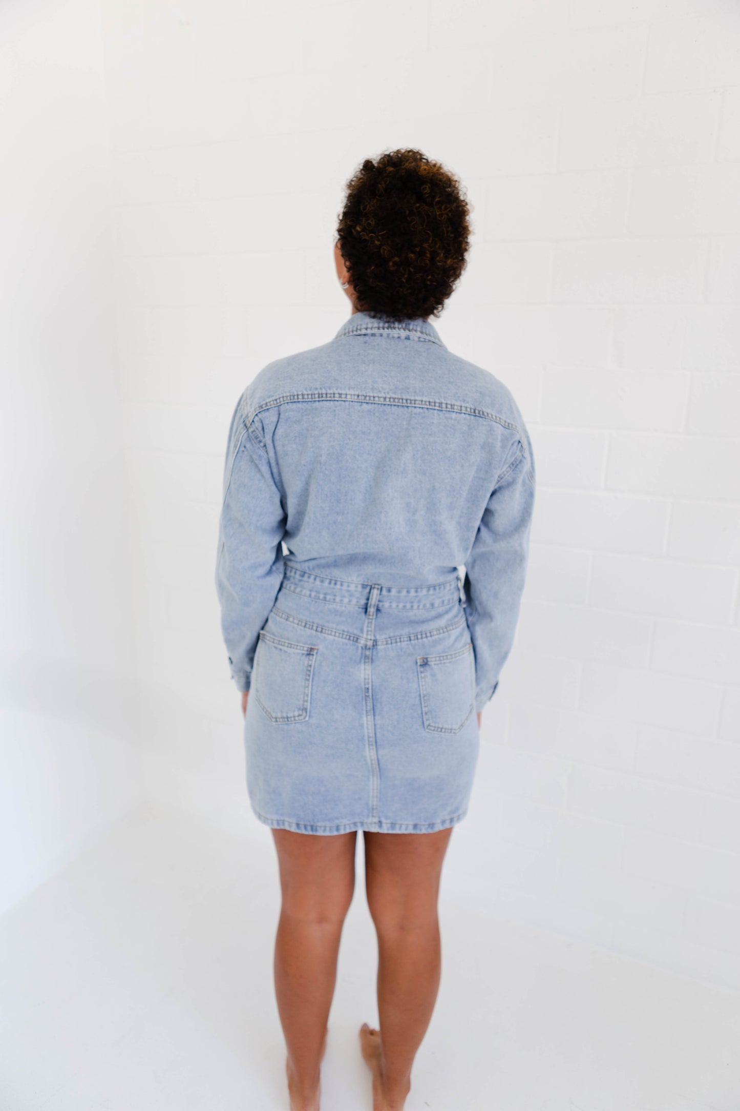 Denim Long Sleeve Utility Dress