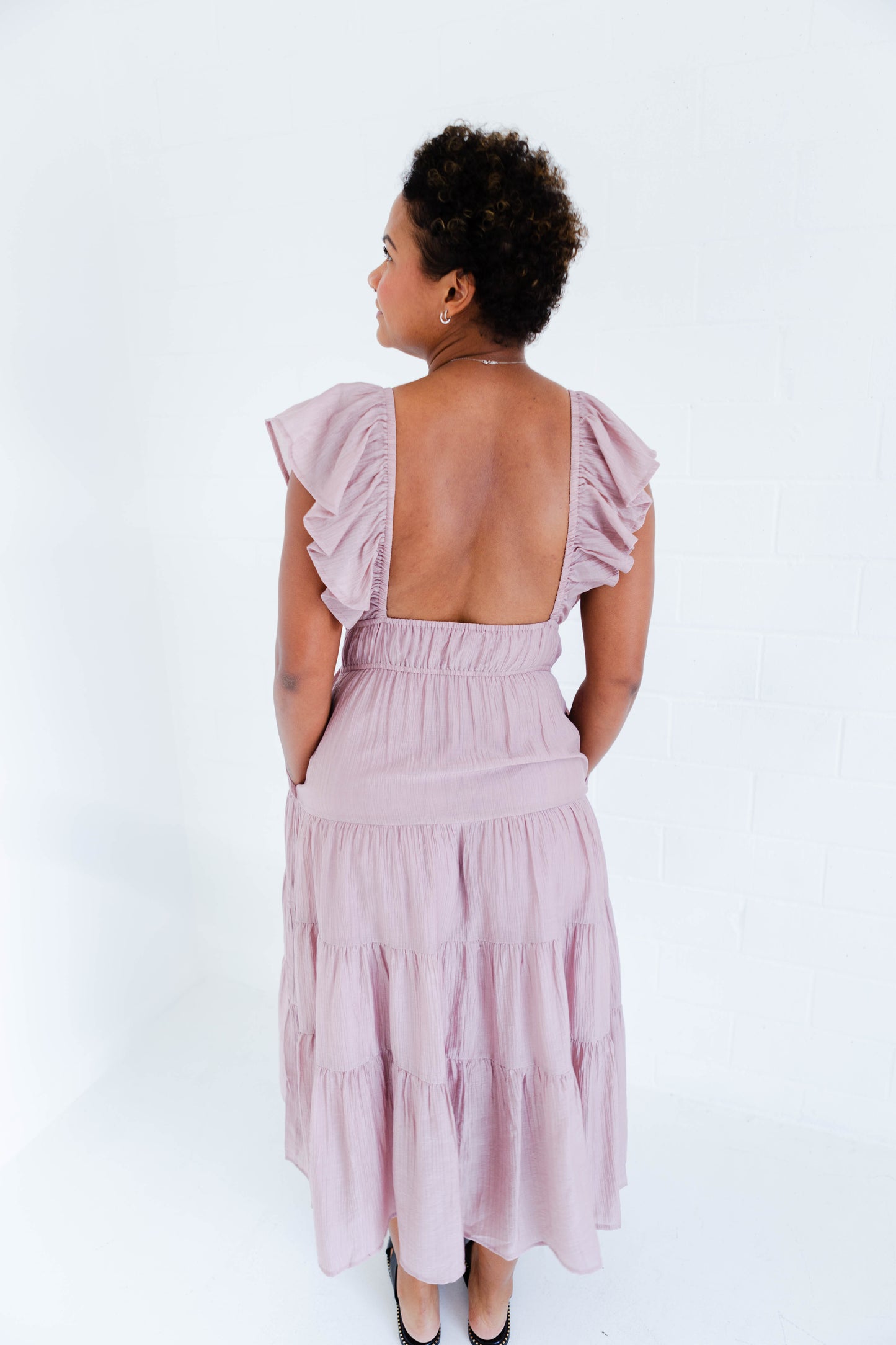 Dusty Mauve Midi Dress