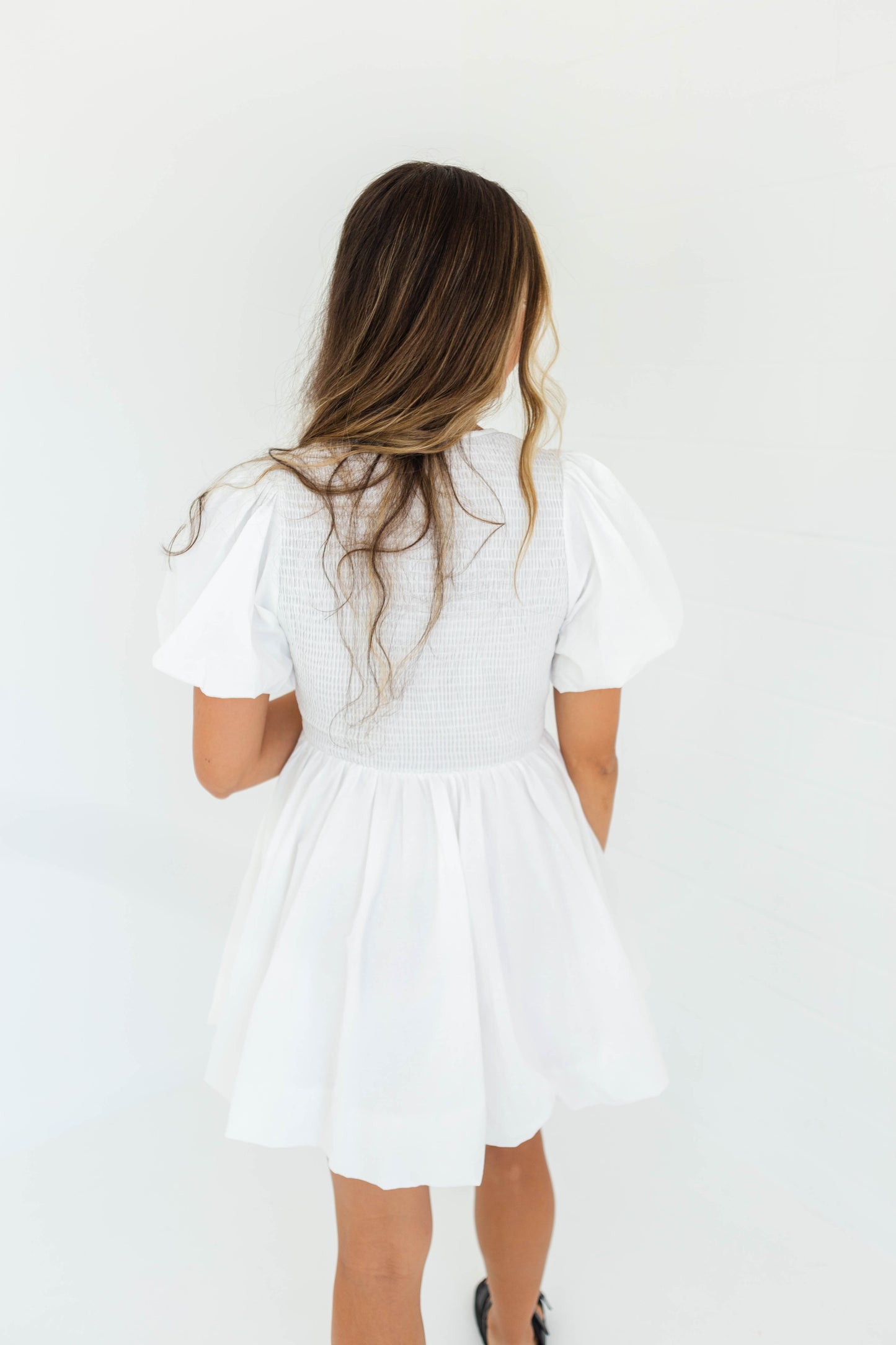 White Bow Front Dress