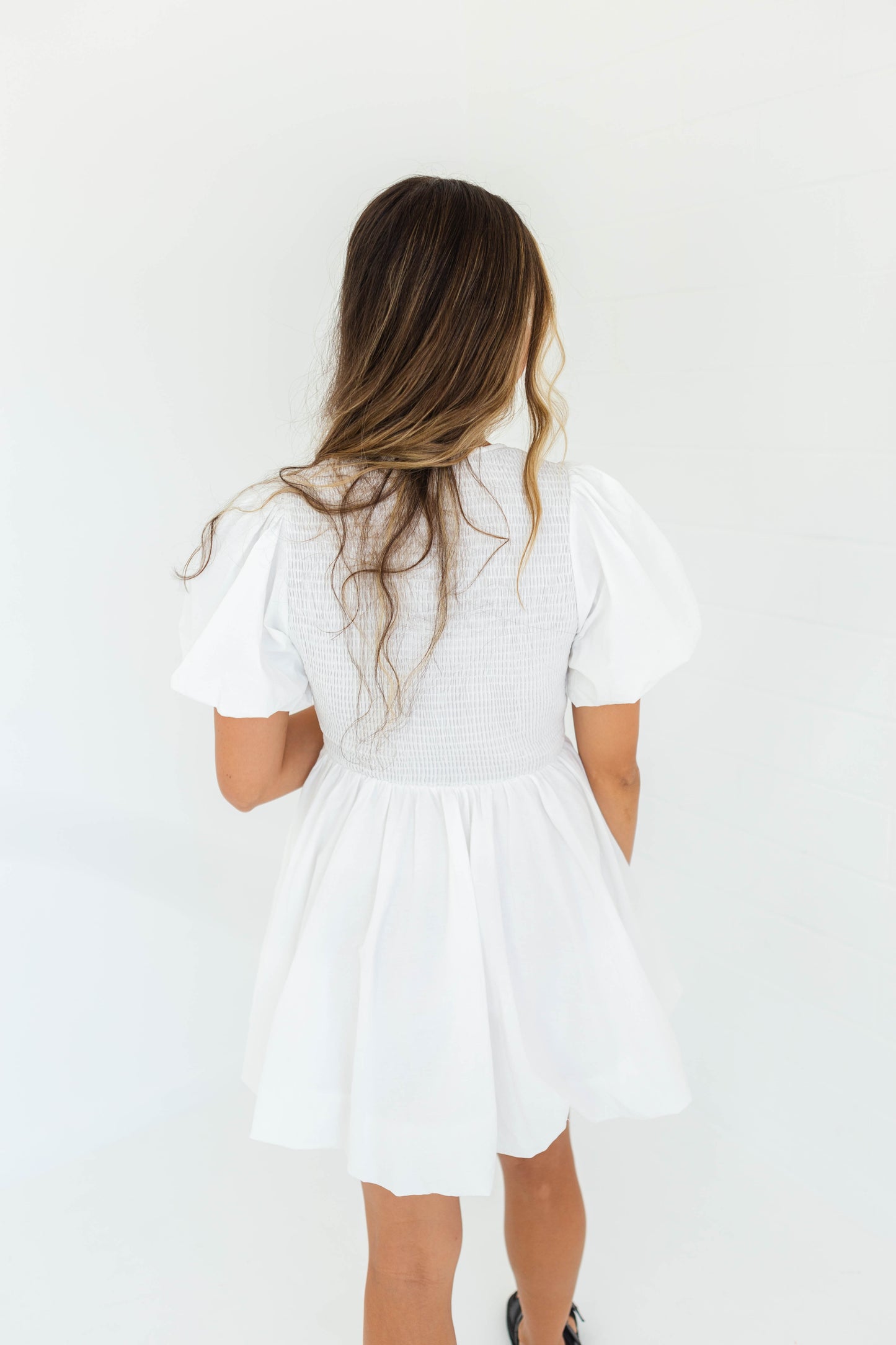 White Bow Front Dress