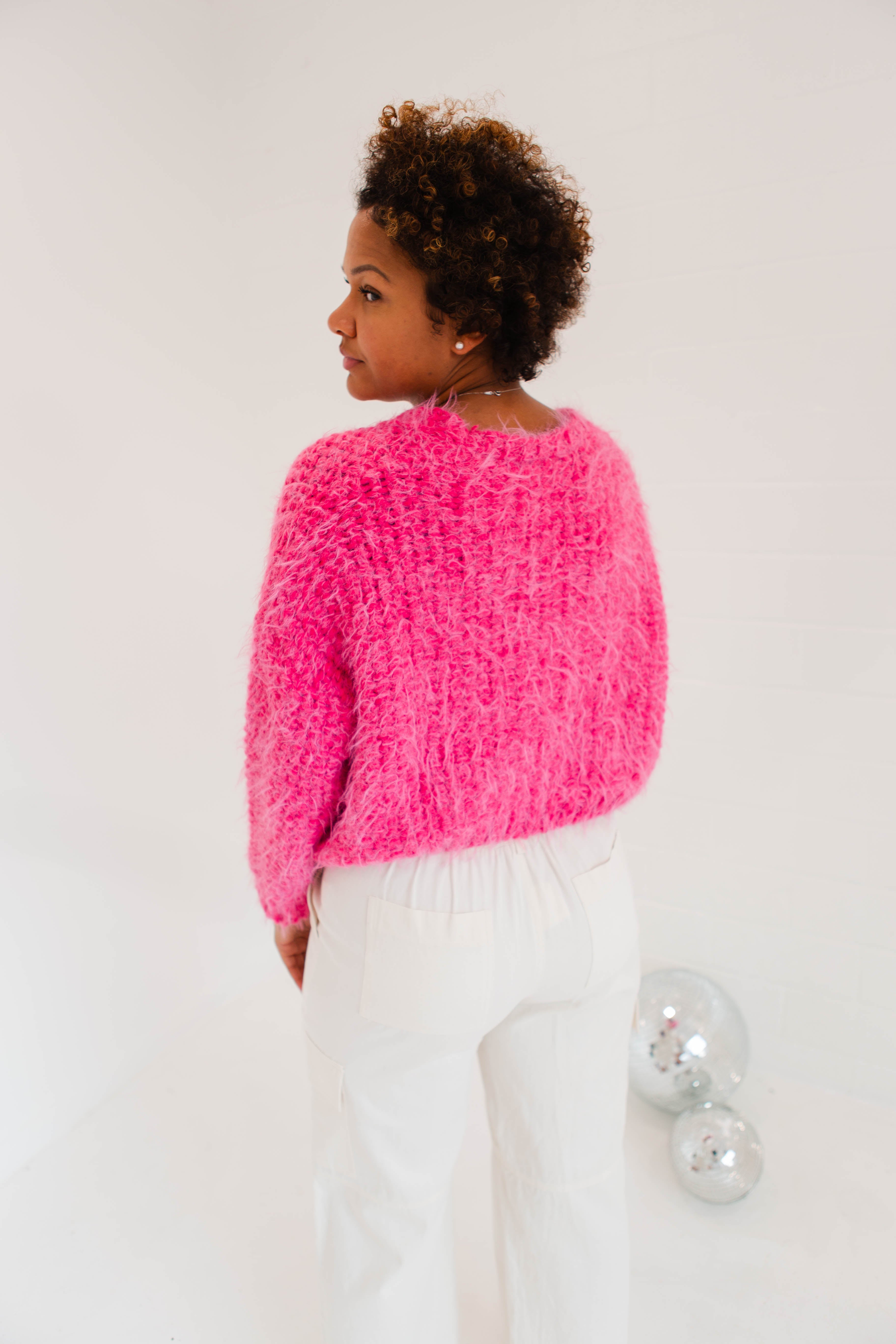 Fuschia shop cardigan sweater