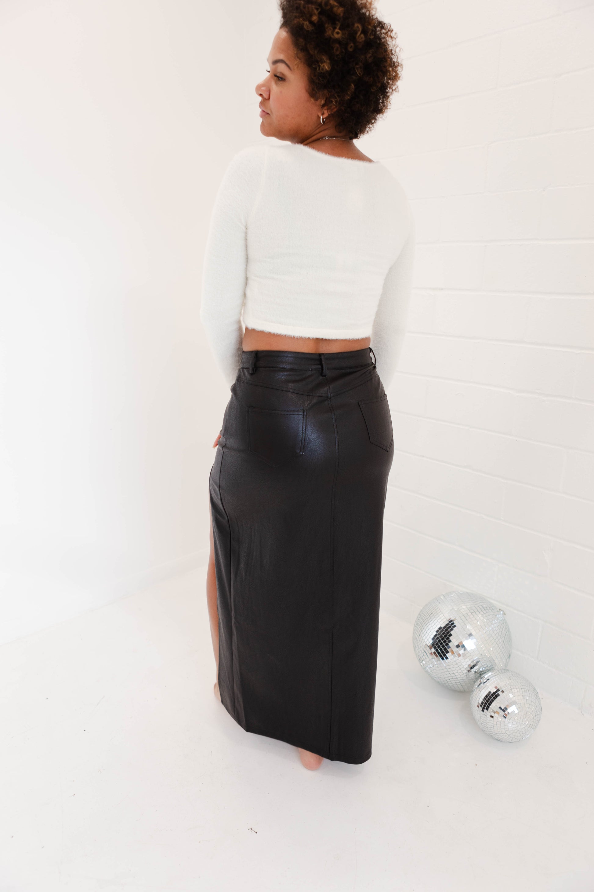 High Slit Faux Leather Maxi Skirt – Wildflower Threads