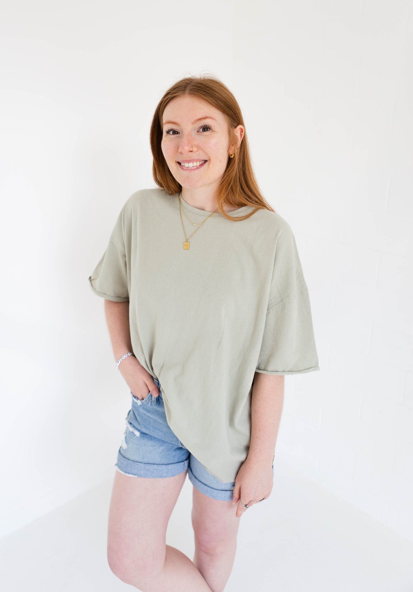 Oversized Raw Hem Detailed T Shirt