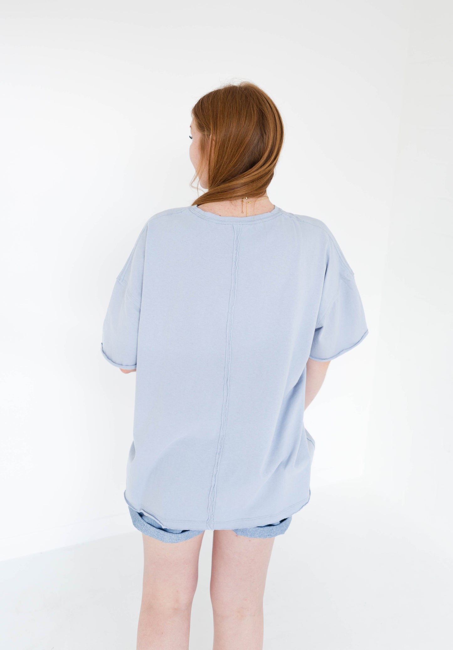 Oversized Raw Hem Detailed T Shirt