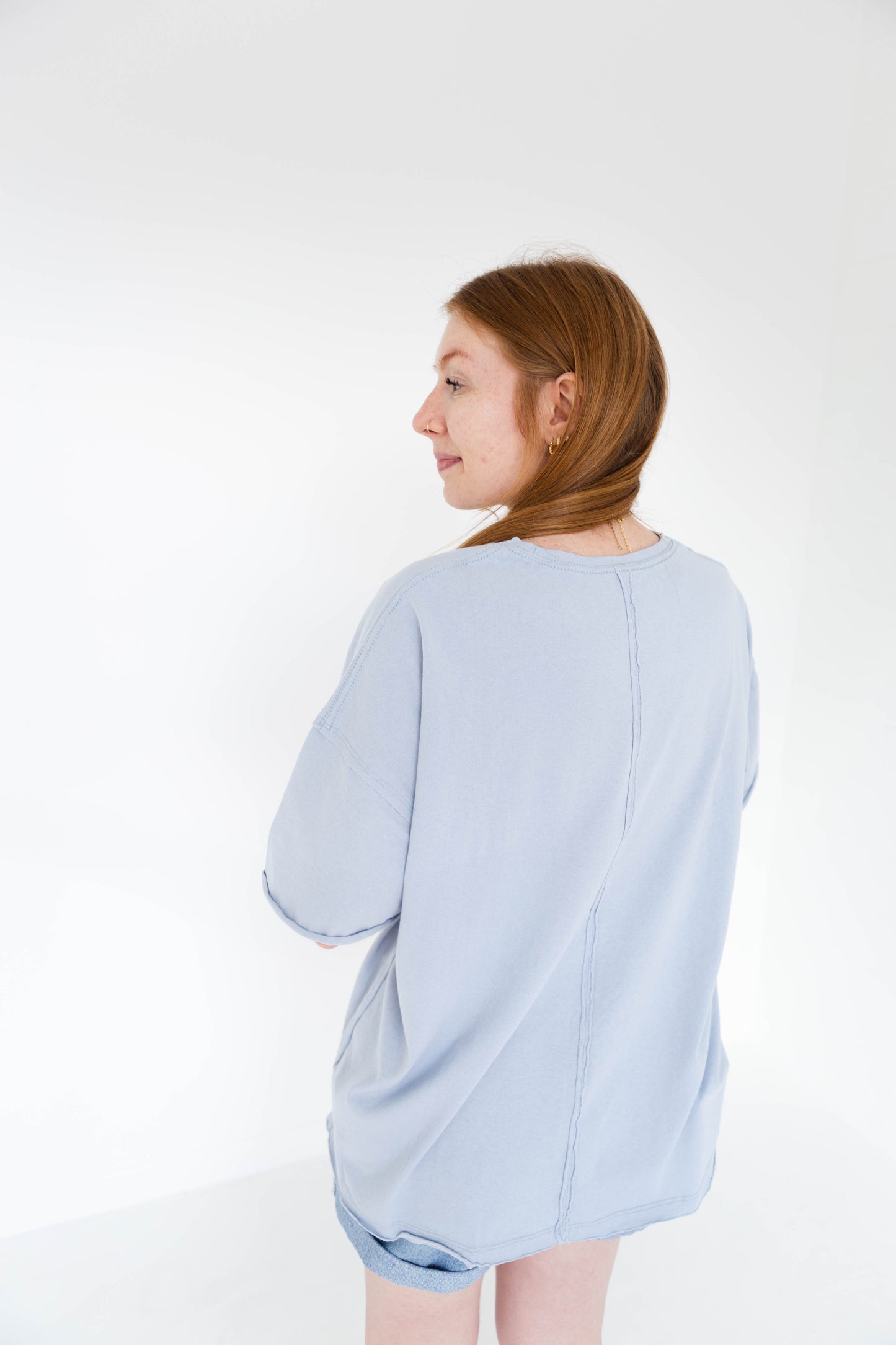 Oversized Raw Hem Detailed T Shirt