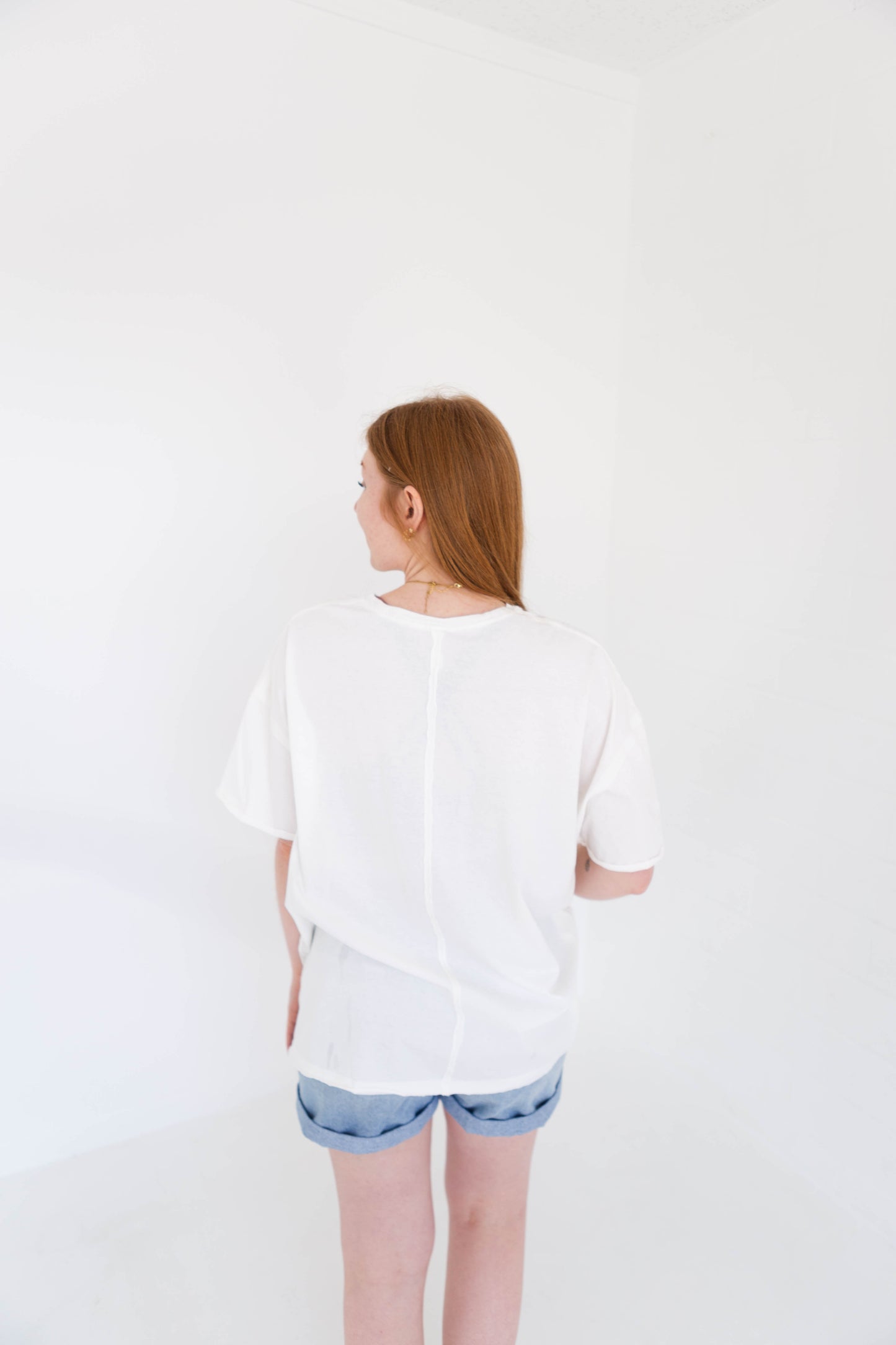 Oversized Raw Hem Detailed T Shirt