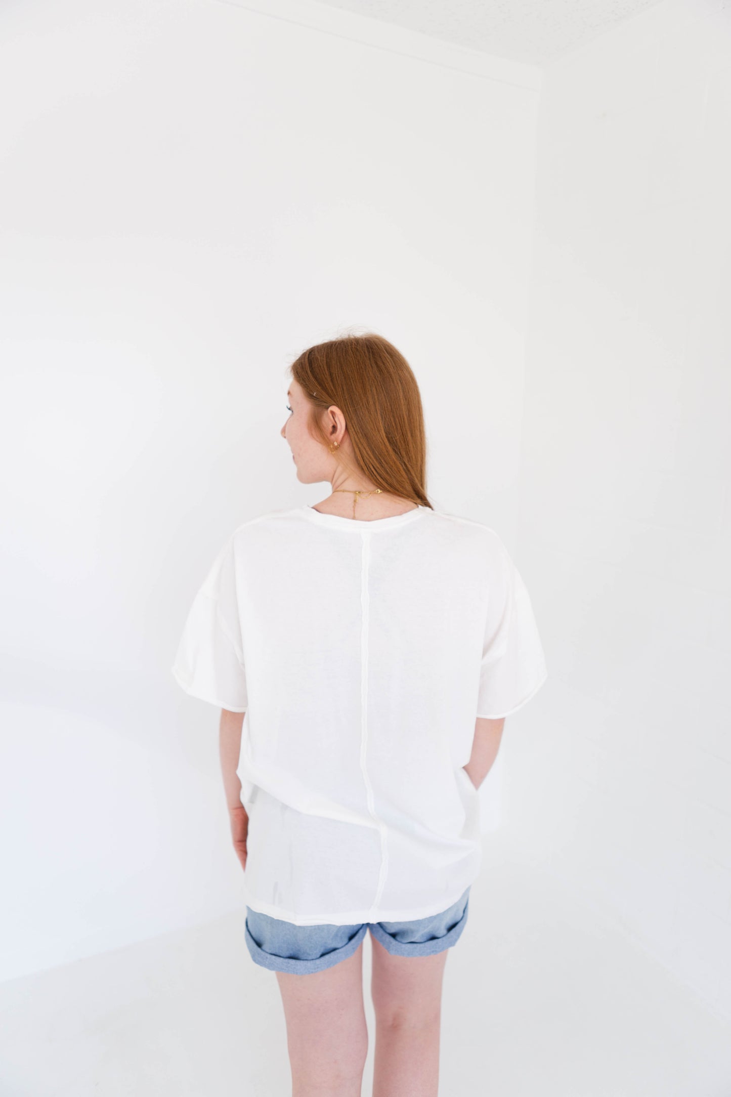 Oversized Raw Hem Detailed T Shirt