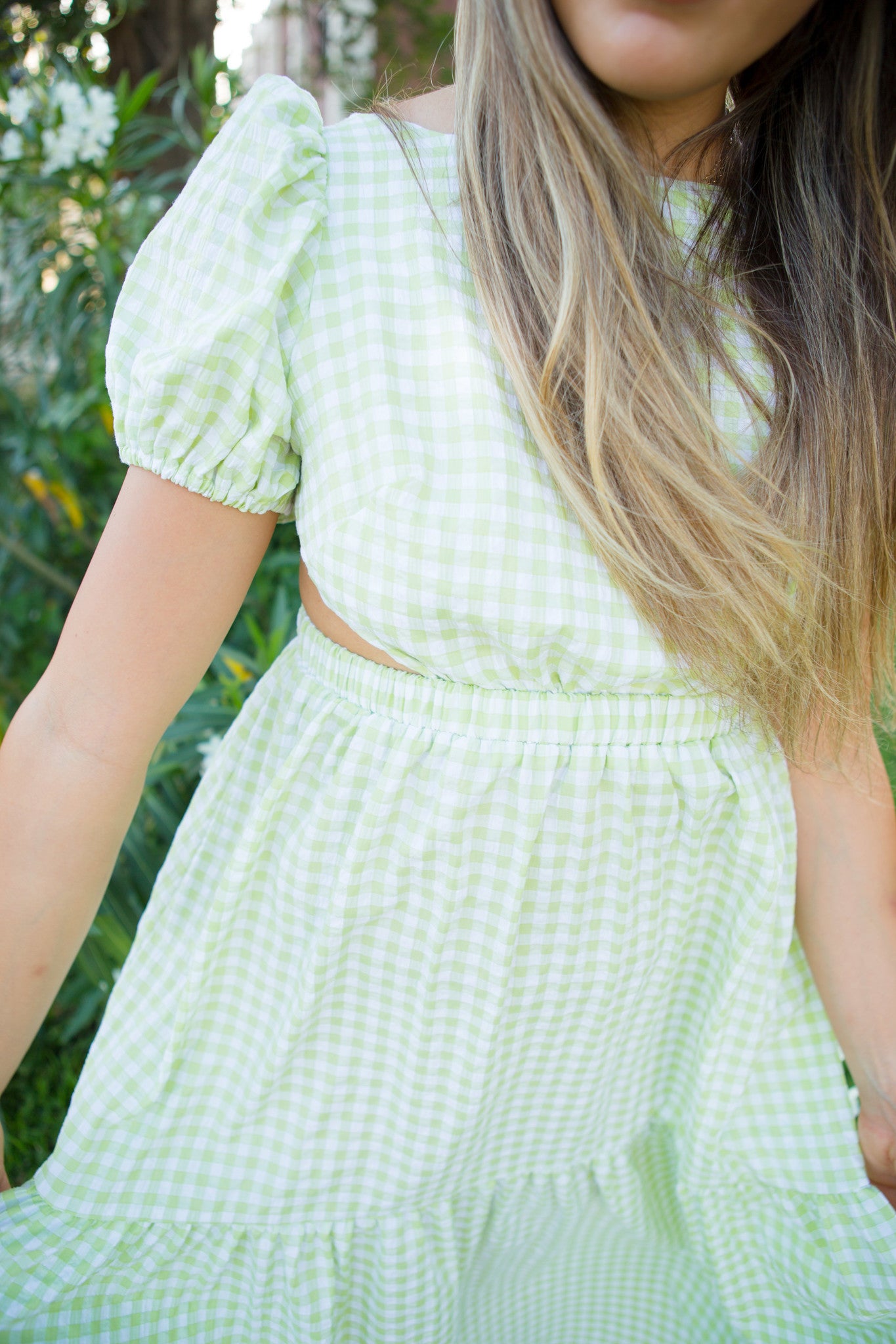 Gingham Green Dress